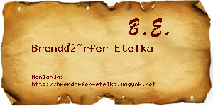 Brendörfer Etelka névjegykártya